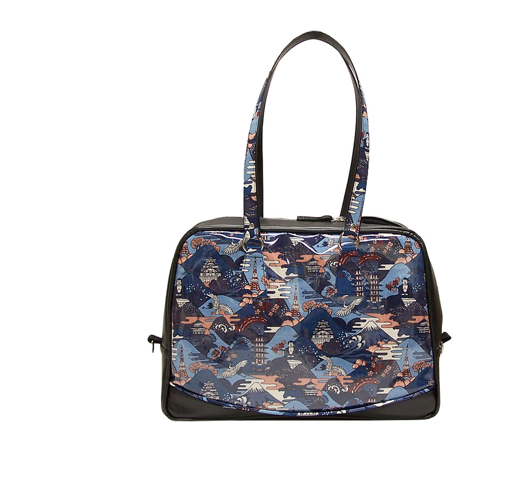 Briefcase in blue mountain/buddha – Tutela Handbags